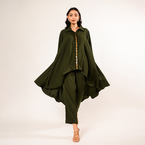 Esmeralda Olive Green Tikki Handcrafted Coordset