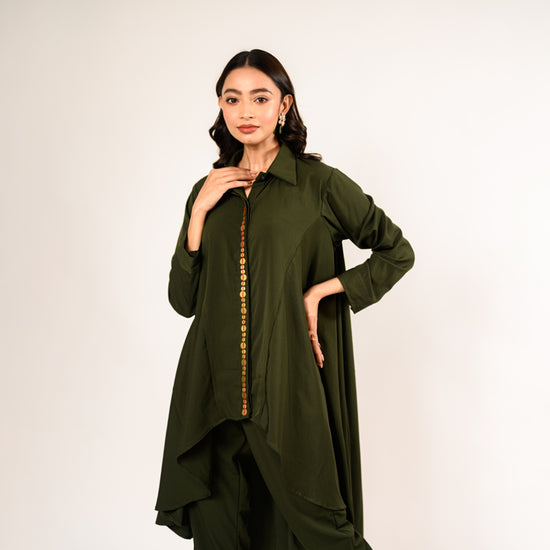 Esmeralda Olive Green Tikki Handcrafted Coordset