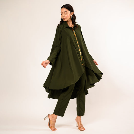 Esmeralda Olive Green Tikki Handcrafted Coordset