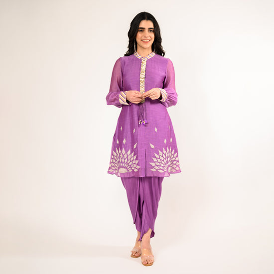 Iris Lilac Chanderi & Satin Coordset