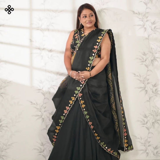 Inara Organza Saree with Embroidered Blouse